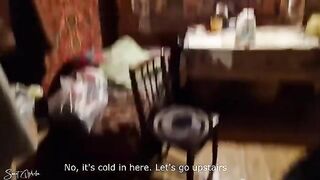 A pick up guy fucked a slut in an abandoned house, raw and real