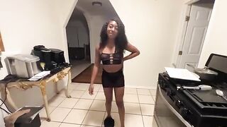 A stepfather fucked his stepdaughter in her round ass before she went out on a date