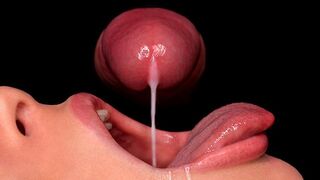 Close up action with the best sloppy blowjob for cum