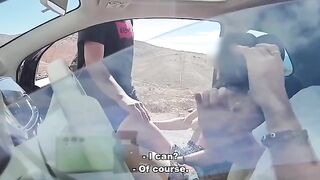 The guy is fucking with his cock in the yard and a passing woman cuts him off