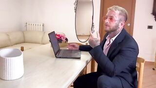 The Italian secretary got fucked by her boss in the office, she squirted on his dick and he cum on her face