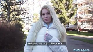 Hot German blonde MILF gets fucked in public for cash by Public Agent
