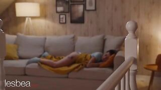Two girls enjoy romantic lesbian sex with a vibrator, embodying the sensual essence of Lesbea