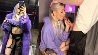 A girl met a guy in the elevator and got cum on her
