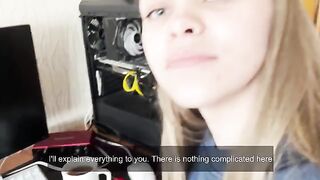 The girl studied anatomy in practice with her boyfriend, getting intimate