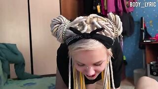 Girl sucks the cock of her neighbor in a steamy, alternative encounter