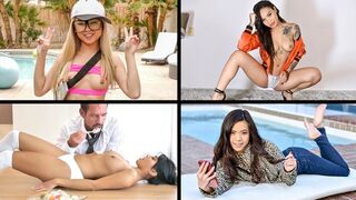 Little Asian teens compilation with intense action