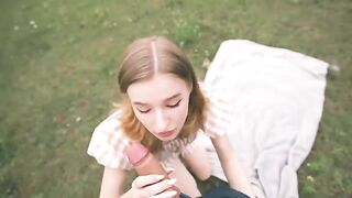 Appetizing Diana Rider fucks in the forest with her stepsbrother