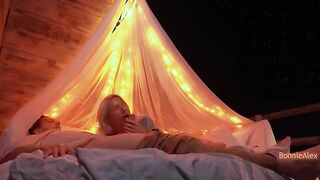 Romantic sex with a view: Outdoor action and simultaneous climax