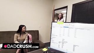 Pervert stepdad fucks his Asian stepdaughter and her hot babe friend