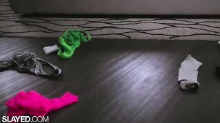 Fit lesbians Vanna and Alexis have hot sex with a toy in Slayed’s steamy scene