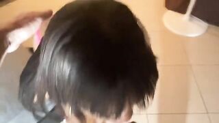 The girl with small boobs is fucked by an Italian guy and receives a cumshot