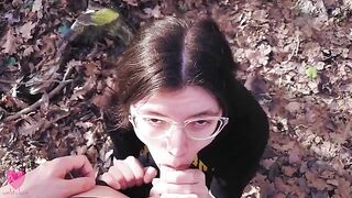 Best blowjob moments with a cute nerdy girl who loves to suck cock