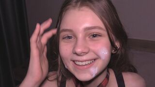 College girl is used as a cum dump by horny dude