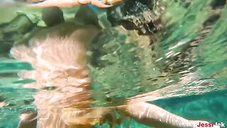 Underwater sex adventure with a hot girl on the beach