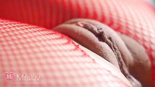 Honey's pussy is a delicious and sweet treat. Close-up captures every detail