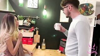 My cheating BF fucked me and his ex in the kitchen, what a shit!