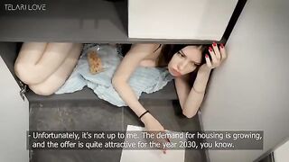 The hot brunette tries to extend the wardrobe lease