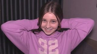 Submissive teen gets her hole stretched by a huge dick