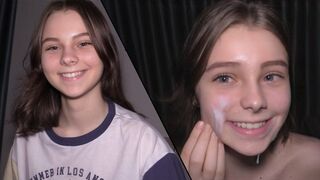 Submissive teen gets her pussy filled with cum by a horny guy