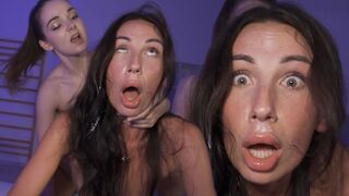 Submissive bimbo teen gets her brains cummed by hardcore threesome