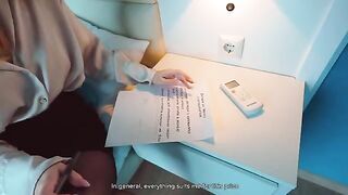 A stupid student didn't read the lease and paid with her pussy