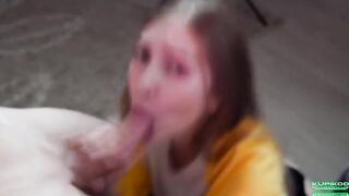 The girl is not ashamed to show her passion and lust in public