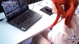 Redhead elf girl masturbates her wet pussy with a toy in a sensual scene