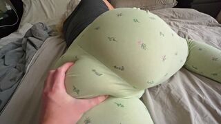 A girl with a thick ass got fucked sensually when her panties were to the side