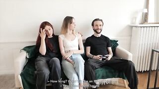 Two French beauties share a hot amateur threesome