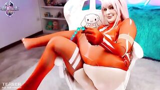 Zero Two’s squirting pussy play in Darling in the Franxx style