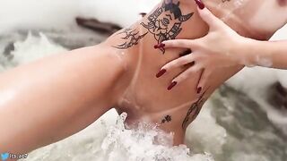 A beautiful girl is fucking with a guy in the hotel pool