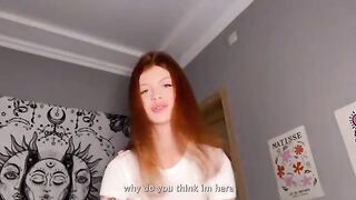 The red-haired beauty passionately sucks cock and fucks in POV