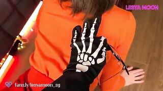 The White Mask fuck nerdy girl Velma in the costume for Halloween