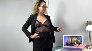 An angry wife catches her husband watching porn and punishes him for it