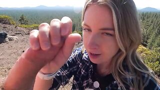 A quickie blowjob with a stranger on the mountain top adventure