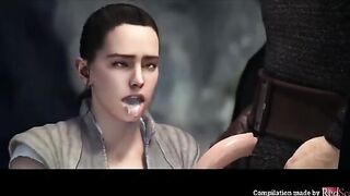 Compilation of Star Wars animated scenes featuring Rey and Ahsoka, 2021