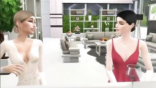 Hailey cheats on her boyfriend with Selena Gomez in Sims 4 scene