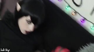 Mavis serves her master by giving the first blowjob with fangs