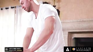 Elena Koshka gets fucked by her boyfriend’s masseur in a steamy session