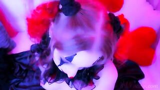 A kinky clown makes a blowjob and facial with intense eye contact