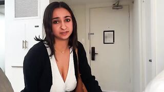 A guy fucks his coworker in a hotel room after mixing her up with another