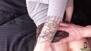 The guy teased and creampied the ass of a sexy girl