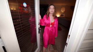The neighbor's cute wife was at home alone on Valentine's Day, feeling lonely