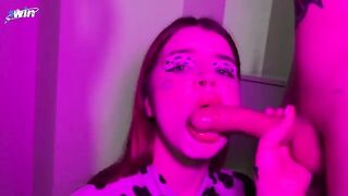 Furry cow girl gets her pussy soaked with cum and milk