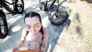 A cute girl showed a tourist the real beauty of nature in a steamy ride
