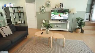 A hot guy played video games with his stepsister, leading to intense action