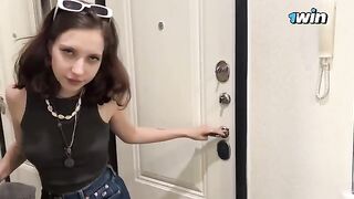 Meet cute Ukrainian schoolgirl and fuck her on the street