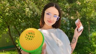 A forest fuck with a slim 18 y.o. girl
