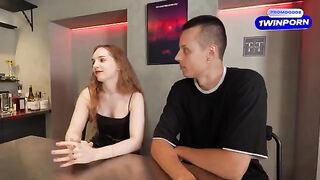 The bride gets fucked by the bartender and receives a cumshot
